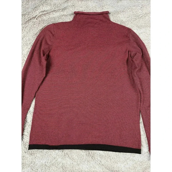 Title Nine Sweater Red Striped Long Sleeve Striped Mock Neck Size Large - Picture 7 of 16